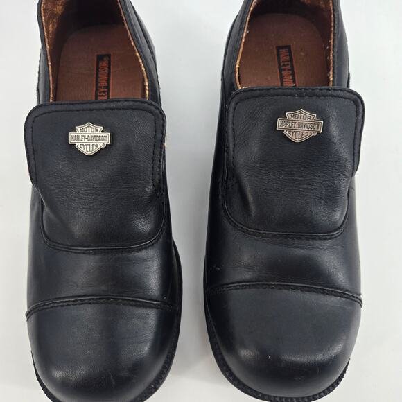 Vintage Harley Davidson Slip On Chunky Mule Size 6 Leather Y2K Biker Edgy Rock - Picture 10 of 13